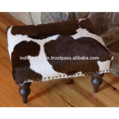 Cow leather ottomans furniture