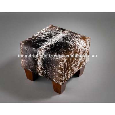 Quality product cow leather pouf/ottomans