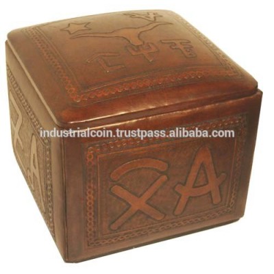 Cow leather ottomans furniture